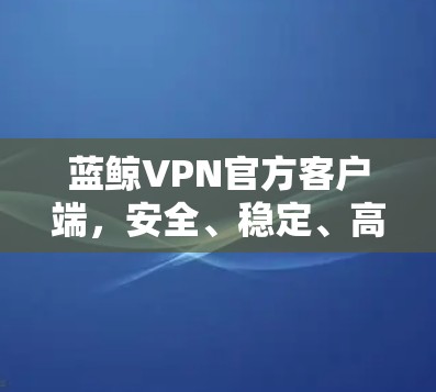 蓝鲸VPN官方客户端，安全、稳定、高速专线